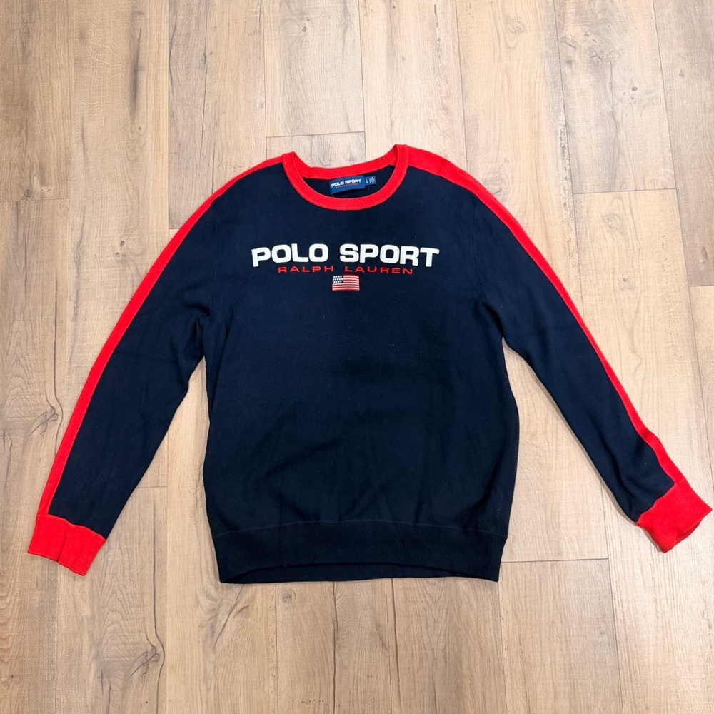 Ralph Lauren Polo Sport Black and Red Crewneck Sweater